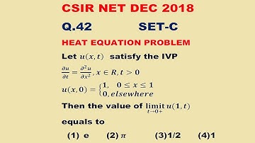 CSIR NET DEC 2018 Q.42 SET-C MATHS SOLUTION | SOLVE  HEAT EQUATION BY FOURIER SINE  TRANSFORM