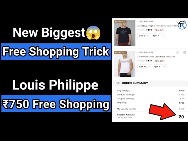 New Biggest Free Shopping Loot🔥 Louis Philippe Rs.750 Free Shopping Trick  