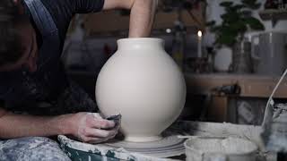 Throwing A Porcelain Vase On The Potter's Wheel - Matt Horne Pottery
