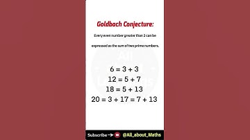 Goldbach Conjecture   #math #youtubeshorts
