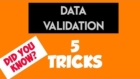 Best 5 Tricks of Data Validation