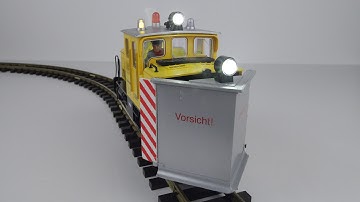 ShourtLine.com conversion LGB 25604 Yellow Snowplow No 2560 DCC Converion + Servo + LEDs