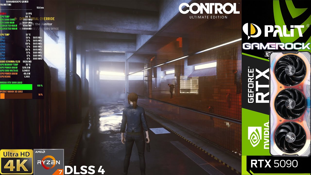 Control, Ultra Ray Tracing Update, DLSS 4, 4K | RTX 5090 | 9800X3D 5 ...