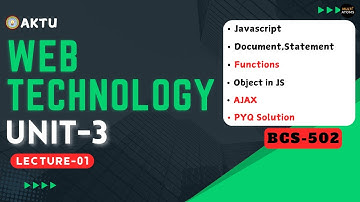 Lec - 3.1 | Web Technology | Unit-3 | BCS-502 | Web Technology Aktu | Aktu Exams | Web Tech 3rd Yr