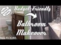 DIY Bathroom Remodel Cheap & Easy | New Floors $30 & Painted Countertop Update