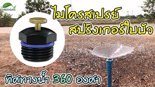 ไมโครสเปรย์ สปริงเกอร์ใบบัว ทิศทางน้ำ 360 องศา กระจายน้ำได้ไกล 3-5 เมตร