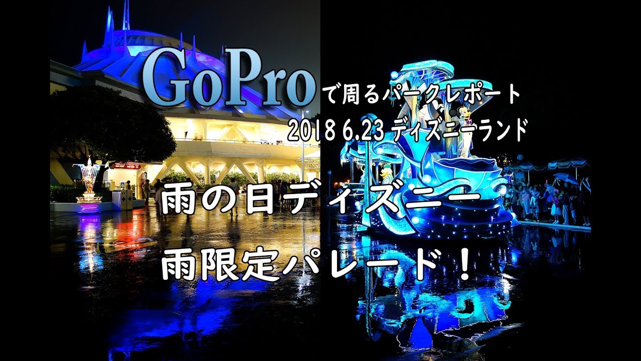 雨の日ディズニー 雨限定パレード Goproで周るパークレポート Youtube