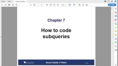 Lecture:  Murach 3e Chapter 7 - Part 1