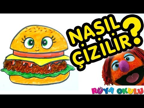 Hamburger Nasıl Çizilir? - Burger - 🍔 - Çocuklar İçin Resim Çizme - RÜYA OKULU