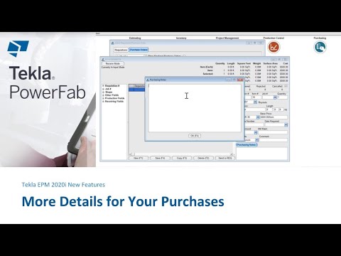 More Details for Your Purchases in Tekla EPM 2020i