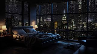 Rain Sounds for Deep Sleep and Mental Relaxation in 5 minutes - Heavy Rain Outside Cozy Room At City