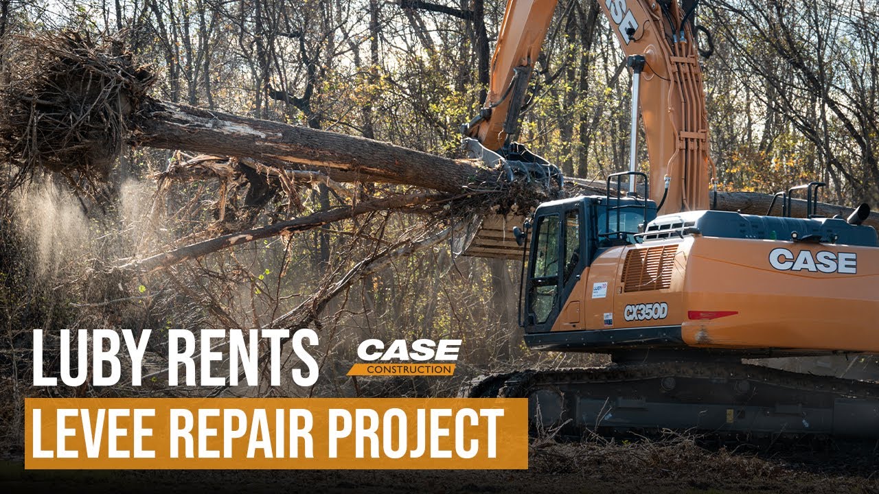 Inside the Levee Repair Project | CASE CX350D Excavators on Rent from Luby Equipment