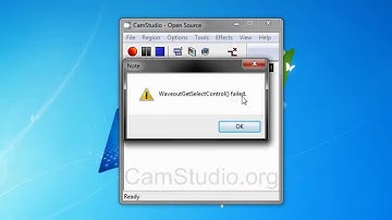 How to fix the WaveoutGetSelectControl Error in Camstudio