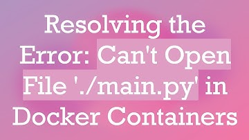 Resolving the Error: Can
