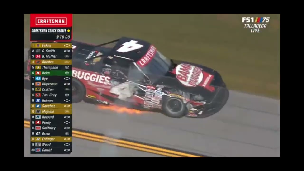 Chase purdy Hard Crash - Call by MRN ( 2023 NCWTS at Talladega ) - YouTube