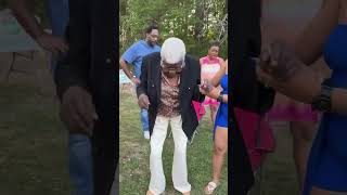 90 year old granny doing the shoulder lean to reggae    #dj #vibes #reggae #granny