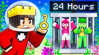 Locking Friends UNDERWATER For 24 HOURS in Minecraft!