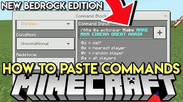 How to paste commands in command blocks |  NEW MINECRAFT BEDROCK EDITION