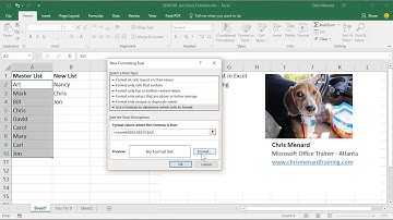Find duplicates and compare two lists in Microsoft Excel by Chris Menard