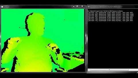 Kinect depth camera with libfreenect+OpenCV
