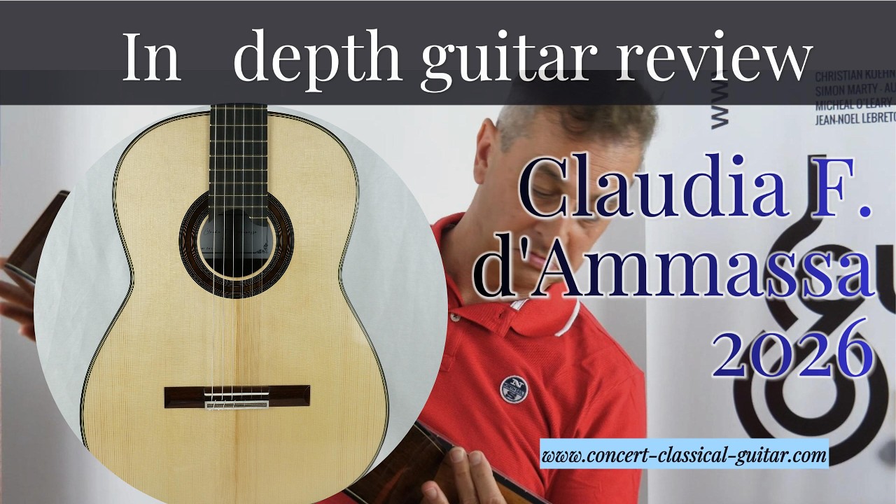 Claudia Francesca d'Ammassa doubletop 2026 - Italy

00:00 Music sample
01:27 Presentation & specs
03:36 Tone color
06:00 Loundness power
07:05 Dynamic change
10:27 Playability
13:03 Overtones & harmonics
14:21 Sustain
15:19 String separation
19:28 Conclusion

Few Italian luthiers venture to make doubletops. This is the latest double top from Claudia Francesca D'Ammassa. Like the previous models, this one surprised us above all with its sound quality, and the choice of spruce adds some complexity to the sound. The focus here is on a very Italian sound, full of roundness and a very natural colour, which in a way is very close to that of the traditional guitars made by Italian luthiers. The price of this guitar is quite reasonable given its qualities, but we advise you to take advantage of it, it won't last.

The finest concert guitars are available at :
www.guitare-classique-concert.fr
www.concert-classical-guitar.com
www.klassische-meistergitarren.de

For any additional information: contact andre@guitare-classique-concert.fr