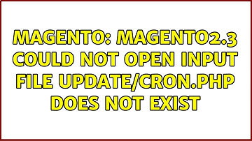 Magento: Magento2.3 Could not open input file update/cron.php does not exist