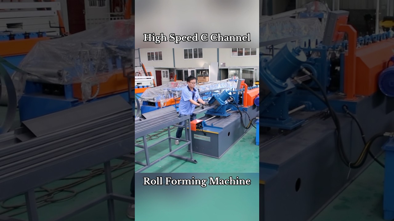 High speed C channel roll forming machine(fly cutting for high working efficiency) 