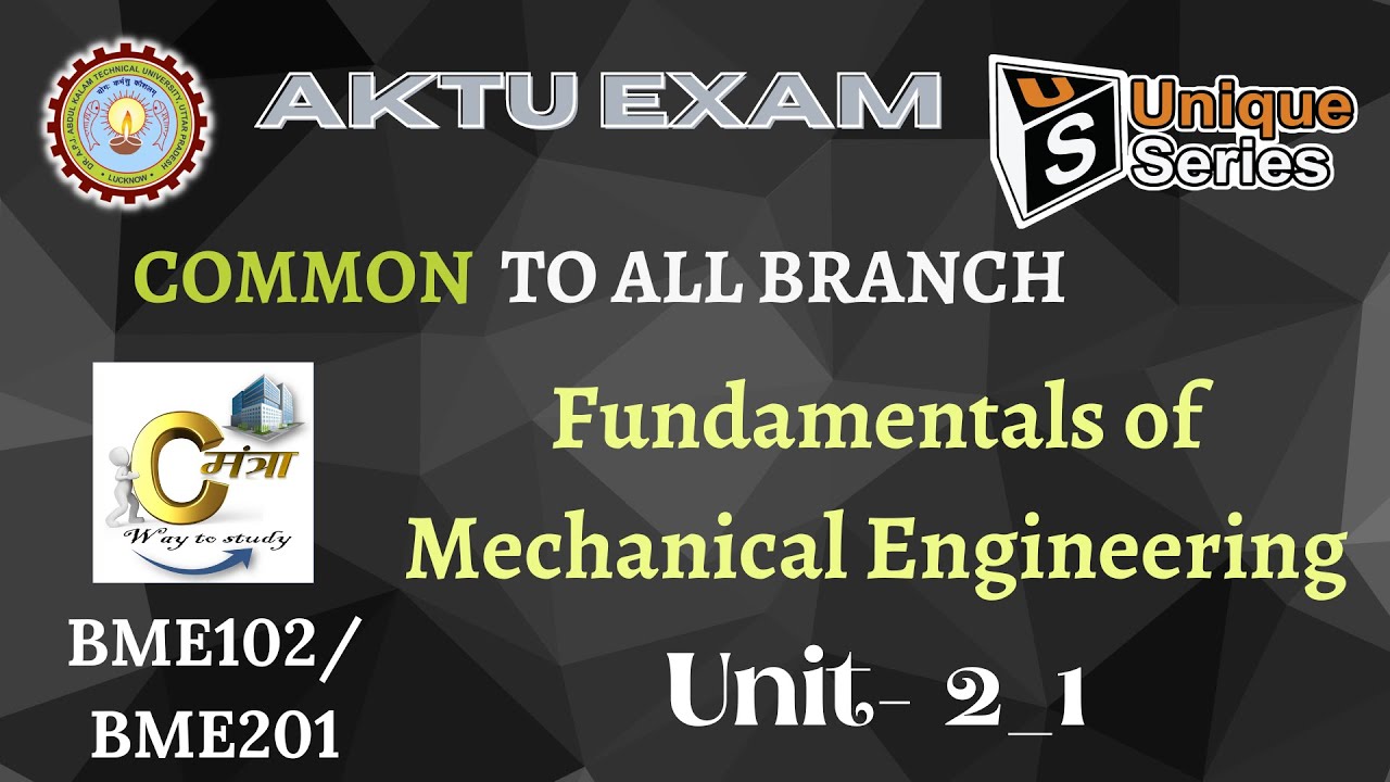 U2_P1 | Fundamentals of Mechanical Engineering & Basic of Mechanical ...
