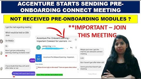 Accenture Pre Onboarding Learning Connect Meeting | Accenture Latest Update