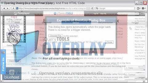 jQuery Overlay Tutorial For Dialog Box, Delayed Opening, With Free HTML