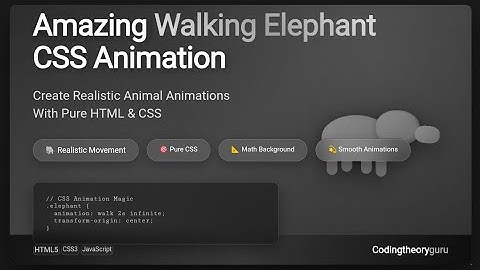 Walking Elephant Animation with Floating Math Equations | HTML, CSS & JavaScript Creative Project