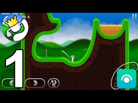 Super Stickman Golf 3 - Gameplay Walkthrough Part 1 - Tour 1: Golf Land, Beach Land (iOS, Android)