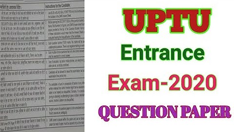 UPTU Entrance Exam-2020 question paper