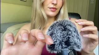 ASMR | “Almost touching” triggers | fluffy mic and lens tapping