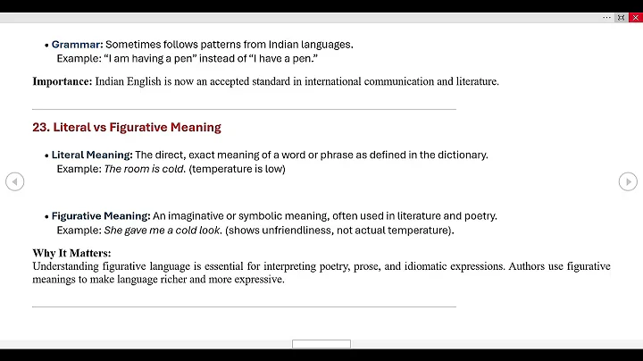 ASPECTS OF LANGUAGE (MEG-04) IGNOU (M.A. ENGLISH) SHORT DEFINITIONS
