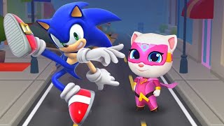 Talking Angela from game Talking Tom Hero Dash vs Sonic Dash - Endless Running & Racing Game screenshot 5