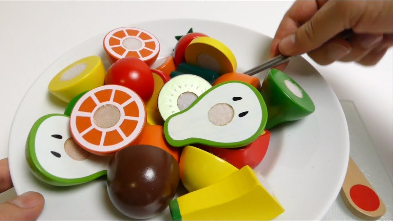 Velcro Wooden Toy Cutting - How to make Wooden Fruit Salad - YouTube
