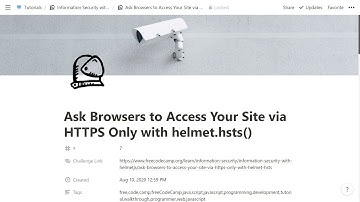 07 - Ask Browsers to Access Your Site via HTTPS Only with helmet.hsts() - freeCodeCamp