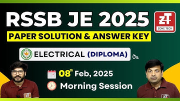 RSSB JE Electrical (Diploma) Paper Solution | RSMSSB JE Paper Analysis Answer Key | 8 February