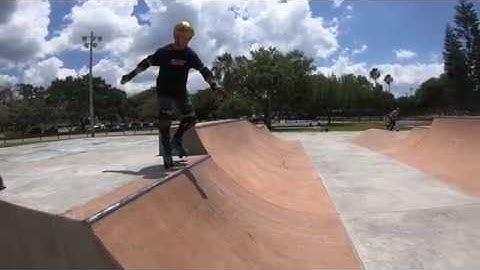 Learning how to jump into a transition on roller skates!