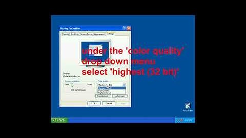 How to change the color quality in Windows XP (B)