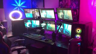Epic Gaming Setup 2021 | 6 Monitor Dual PC Setup!