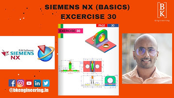 Siemens NX Basic Exercise 30 | Part Modelling | Mechanical Engineering | BK Engineering