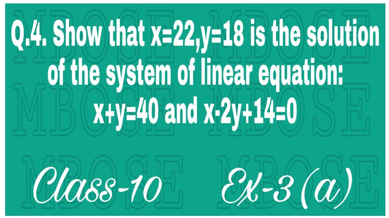 Solve By Elimination Method X Y 14 X Y 4 Linear Equations In Two Variables Mbose In Hindi Youtube Solve By Elimination Method X Y 14 X Y 4 Linear Equations In Two Variables Mbose In Hindi Youtube