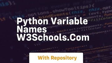 Python variable names w3schools com