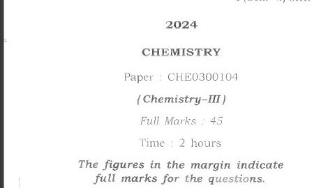 Guwahati University #FYUGP  Bsc 3rd semester Chemistry question paper 