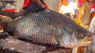 Amazing Big Katla Fish Cutting Skills Live | Giant Fish Cutting In Bangladesh