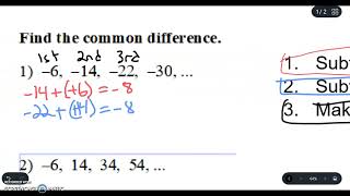 Finding the Common Difference & Ratio