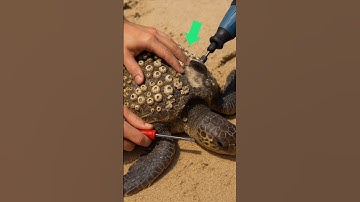 Poor Sea Turtle barnacles removal #rescue #turtle #barnacles