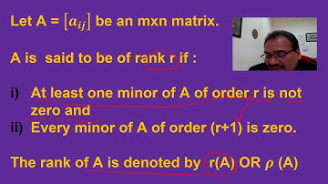 RANK OF A MATRIX : Prof.(Dr.)Ravi Kant Mishra